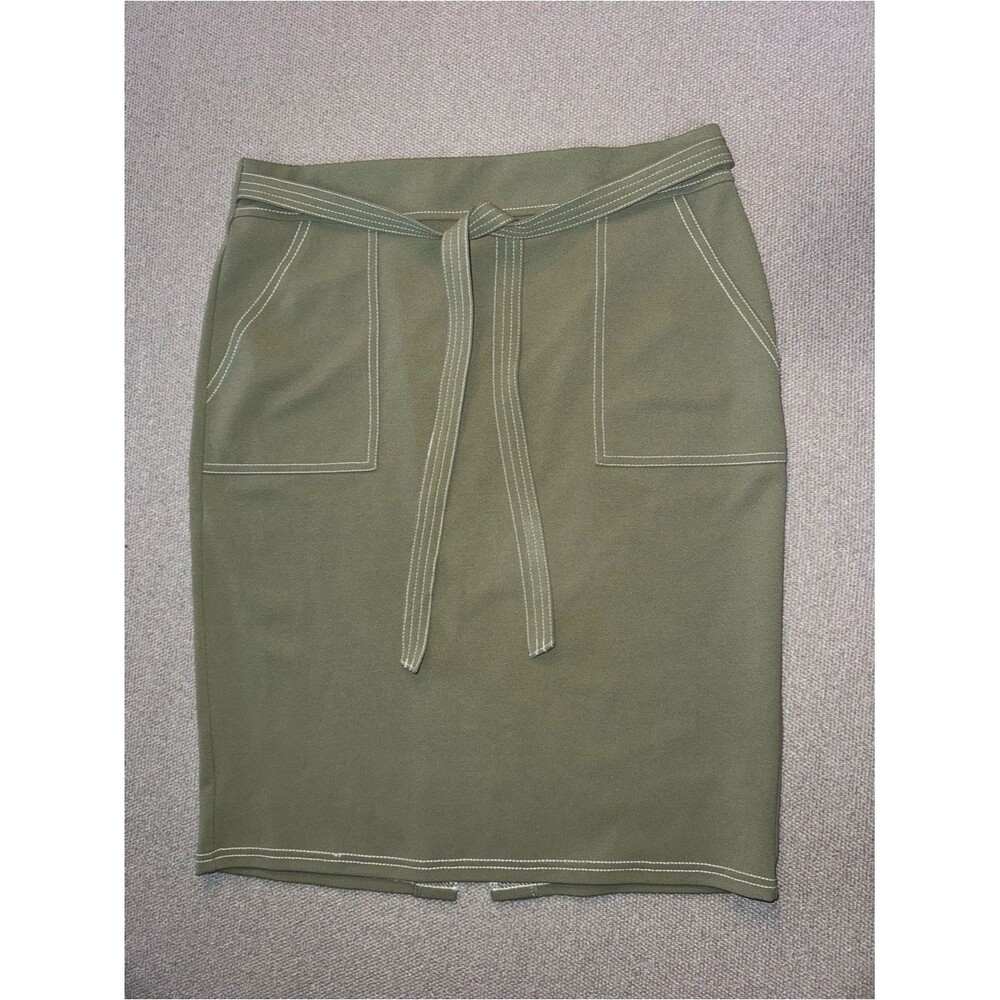 NYCC size medium Olive green Pencil Skirt with Tie Waist detail
